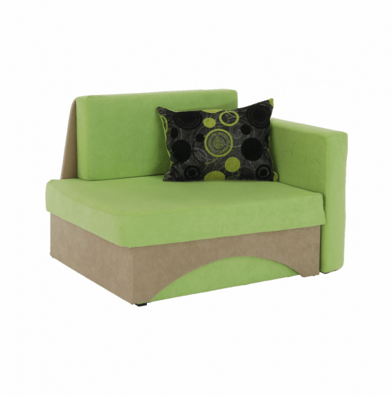 Rozkládací křeslo, zelená / béžová, pravá, KUBOŠ