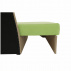 Rozkládací křeslo, zelená / béžová, pravá, KUBOŠ