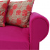 Rozkládací pohovka, růžová / vzorované polštáře, pravá, AGA D