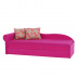 Rozkládací pohovka, růžová / vzorované polštáře, levá, AGA D