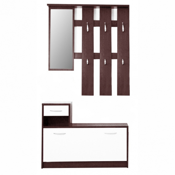 Předsíňová sestava, wenge, bílá MECKI