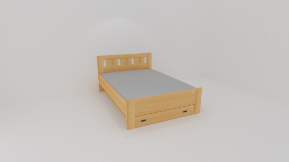 Dvoulůžko s úl. prostorem BENO I : 120 x 200 cm ( čela tl.25mm , bočnice 18mm ) - jen osobní odběr