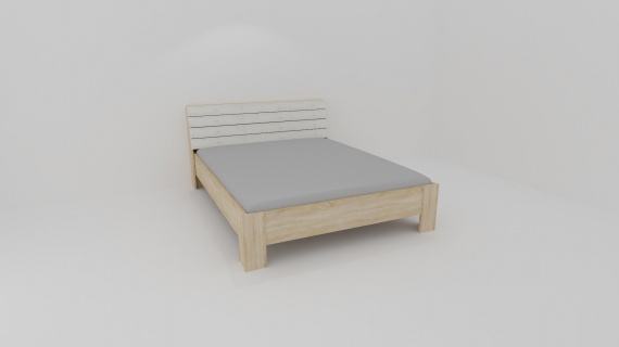 Dvoulůžko SENTA II : 140 x 200 cm ( čela tl.25mm , bočnice 25mm ) - jen osobní odběr