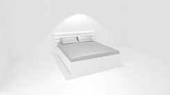 Dvoulůžko MIA s lamelovými rošty-koženkové čelo BÍLÉ - jen osobní odběr