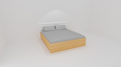 Dvoulůžko MIA s lamelovými rošty-koženkové čelo BÍLÉ - jen osobní odběr