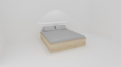 Dvoulůžko MIA s lamelovými rošty-koženkové čelo BÍLÉ - jen osobní odběr