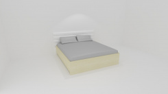 Dvoulůžko MIA s lamelovými rošty-koženkové čelo BÍLÉ - jen osobní odběr