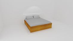 Dvoulůžko MIA s lamelovými rošty-koženkové čelo BÍLÉ - jen osobní odběr