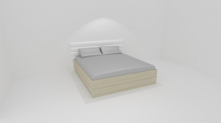 Dvoulůžko MIA s lamelovými rošty-koženkové čelo BÍLÉ - jen osobní odběr