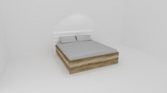 Dvoulůžko MIA s lamelovými rošty-koženkové čelo BÍLÉ - jen osobní odběr