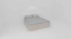 Dvoulůžko MIA s lamelovými rošty-koženkové čelo BÍLÉ - jen osobní odběr