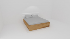Dvoulůžko MIA s lamelovými rošty-koženkové čelo BÍLÉ - jen osobní odběr