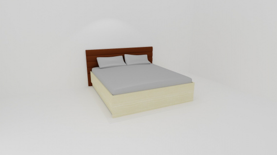 Dvoulůžko MIA s lamelovými rošty-koženkové čelo HNĚDÉ - jen osobní odběr