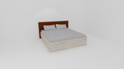 Dvoulůžko MIA s lamelovými rošty-koženkové čelo HNĚDÉ - jen osobní odběr
