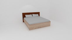 Dvoulůžko MIA s lamelovými rošty-koženkové čelo HNĚDÉ - jen osobní odběr