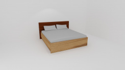 Dvoulůžko MIA s lamelovými rošty-koženkové čelo HNĚDÉ - jen osobní odběr