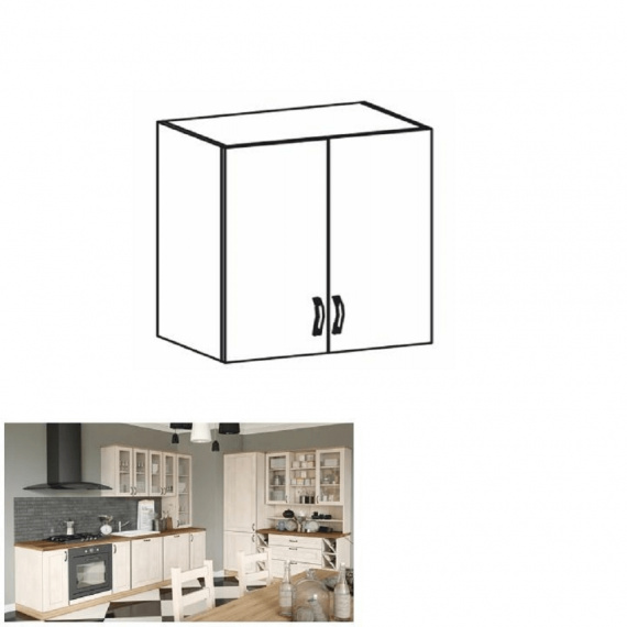 Horní skříňka, bílá / sosna skandinávská, ROYAL G80