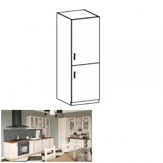 Vysoká skříňka, bílá / sosna skandinávská, pravá, ROYAL D60R