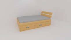 Zvýšené fran.lůžko AMÉLIE š.140 se 4úl.prostory, 1zvýš.čelo - z letáku  2019 - jen osobní odběr