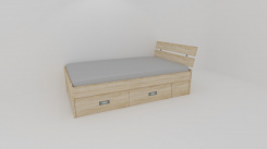 Zvýšené fran.lůžko AMÉLIE š.140 se 4úl.prostory, 1zvýš.čelo - z letáku  2019 - jen osobní odběr