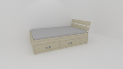 Zvýšené fran.lůžko AMÉLIE š.140 se 4úl.prostory, 1zvýš.čelo - z letáku  2019 - jen osobní odběr