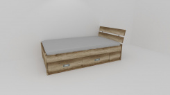 Zvýšené fran.lůžko AMÉLIE š.140 se 4úl.prostory, 1zvýš.čelo - z letáku  2019 - jen osobní odběr