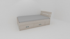 Zvýšené fran.lůžko AMÉLIE š.140 se 4úl.prostory, 1zvýš.čelo - z letáku  2019 - jen osobní odběr