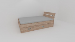 Zvýšené fran.lůžko AMÉLIE š.140 se 4úl.prostory, 1zvýš.čelo - z letáku 2019 - jen osobní odběr