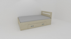 Zvýšené fran.lůžko FABIE š.140, se 2úl.prostory, 1zvýš.čelo - z letáku  2019 - jen osobní odběr