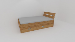 Zvýšené fran.lůžko AMÉLIE š.120 se 4úl.prostory, 1zvýš.čelo - z letáku 2019 - jen osobní odběr