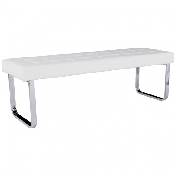 Lavice, bílá / chromovaná, BRAND