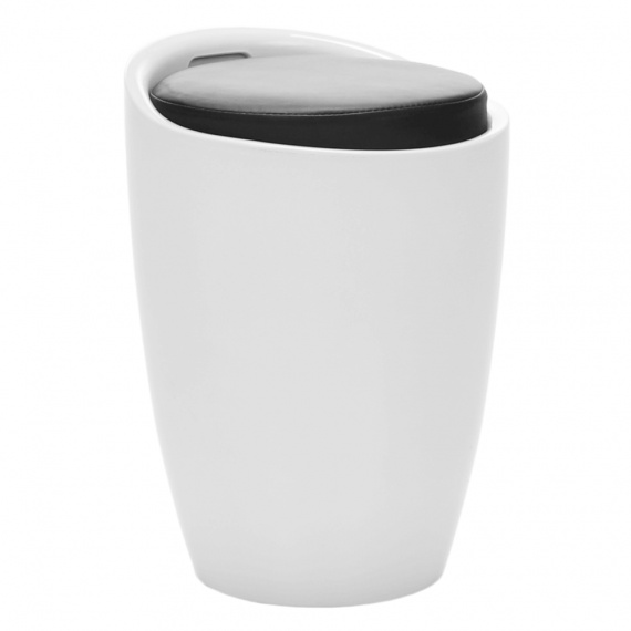 Taburet, bílá / černá, DALILA NOVA